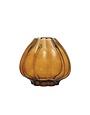 Fluted Glass Vase, Brown, 10"Rnd
