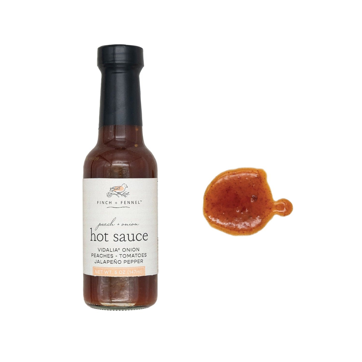 Peach + Onion Hot Sauce, 5 oz