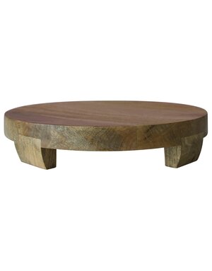 Mango Wood Footed Pedestal, 16"x 3"