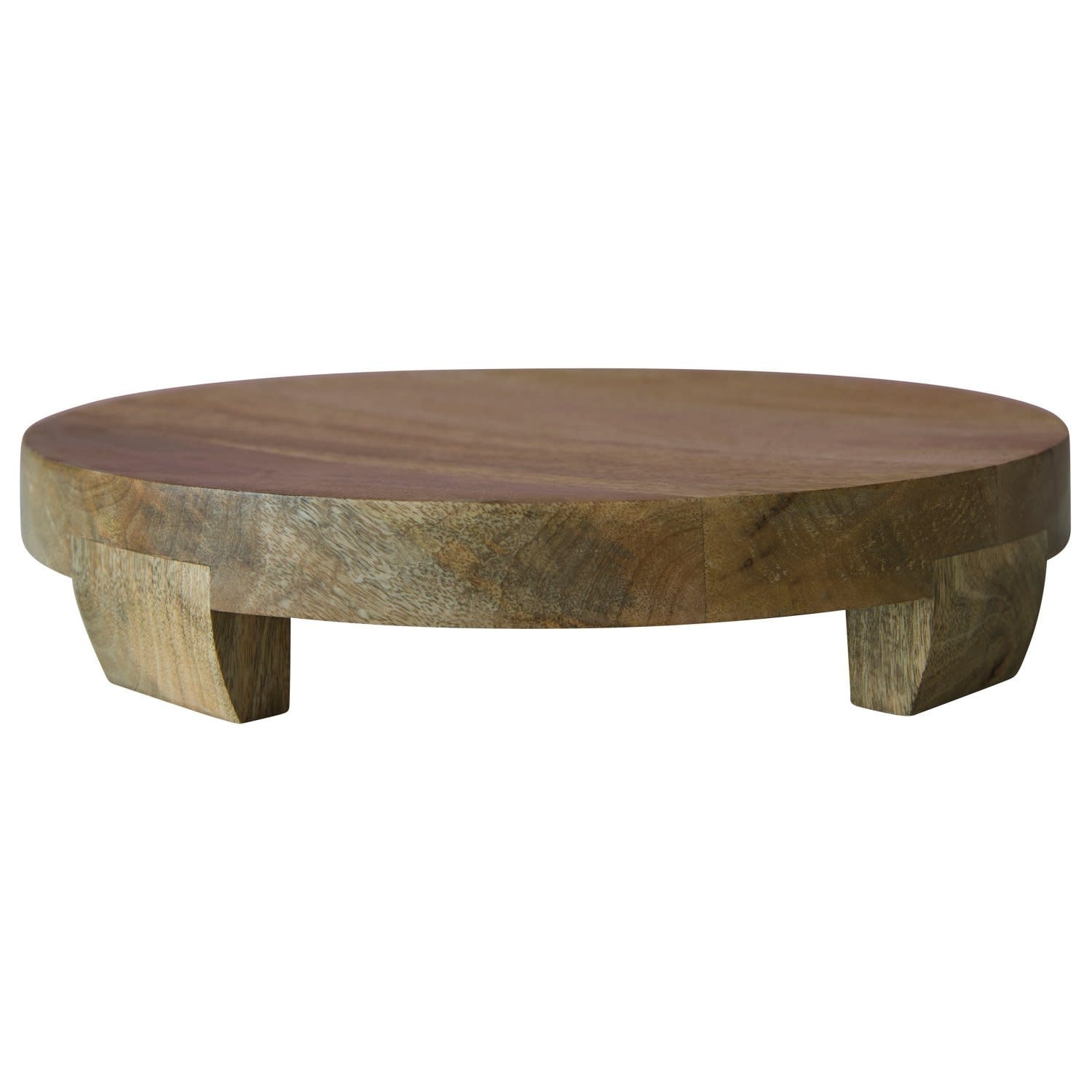 Mango Wood Footed Pedestal, 16"x 3"