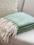 Green Wool Blend Throw 50 x 60