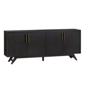Ashford Four-Door Sideboard, Black, 80 X 15.5 X 32.5, Furniture Available for Local Delivery or Pick Up