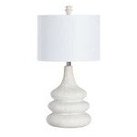 Ledger Volcanic Ceramic Table Lamp, Cream, 15 X 15 X 27