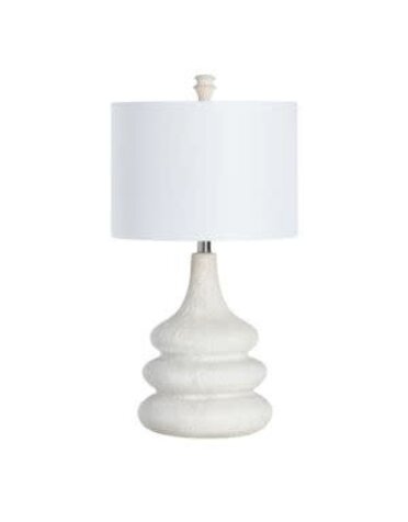Ledger Volcanic Ceramic Table Lamp, Cream, 15 X 15 X 27, Lighting Available for Local Delivery or Pick Up