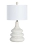 Ledger Volcanic Ceramic Table Lamp, Cream, 15 X 15 X 27