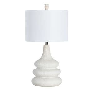 Ledger Volcanic Ceramic Table Lamp, Cream, 15 X 15 X 27, Lighting Available for Local Delivery or Pick Up