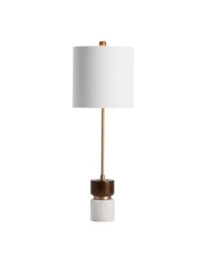 Miles Stick Lamp, Wood, Gold and Marble, 29.5 in.