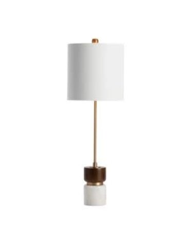 Miles Stick Lamp, Wood, Gold and Marble, 29.5 in., Lamp Available for Local Delivery or Pick Up