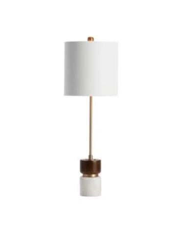 Miles Stick Lamp, Wood, Gold and Marble, 29.5 in.