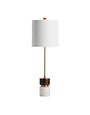 Miles Stick Lamp, Wood, Gold and Marble, 29.5 in.