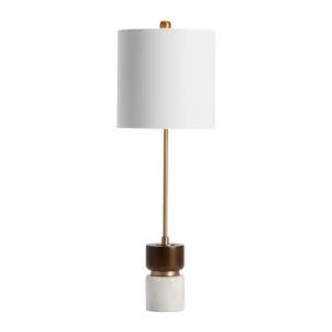 Miles Stick Lamp, Wood, Gold and Marble, 29.5 in.
