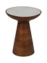 Wood Accent Table Marble Top, Natural and White, 20 in. Furniture Available for Local Delivery or Pick Up