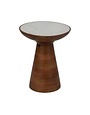 Wood Accent Table Marble Top, Natural and White, 20 in. Furniture Available for Local Delivery or Pick Up