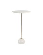 Marble Ball Base Accent Table, White and Gold, 25 X 12, Furniture Available for Local Delivery or Pick Up
