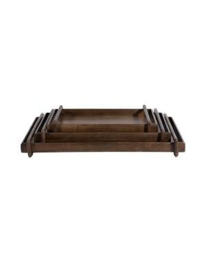 Kazu Wood Tray, Brown, Large, 26 in.