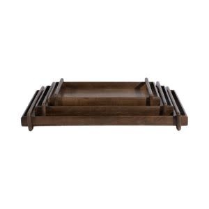 Kazu Wood Tray, Brown, Small, 18 in.