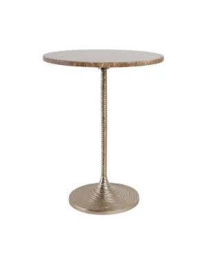 Twisted Marble Top Accent Table, Tan and Gold, 20 X 16, Furniture Available for Local Delivery or Pick Up