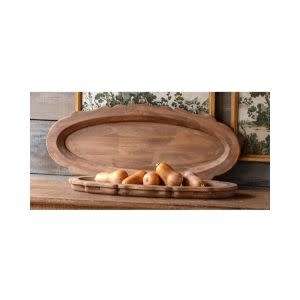 Oblong Wooden Serving Platter, Small, 29.88 X 2 X 11