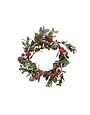 Boxwood Wreath with Natural Pinecones & Red Berries, 4"Rnd