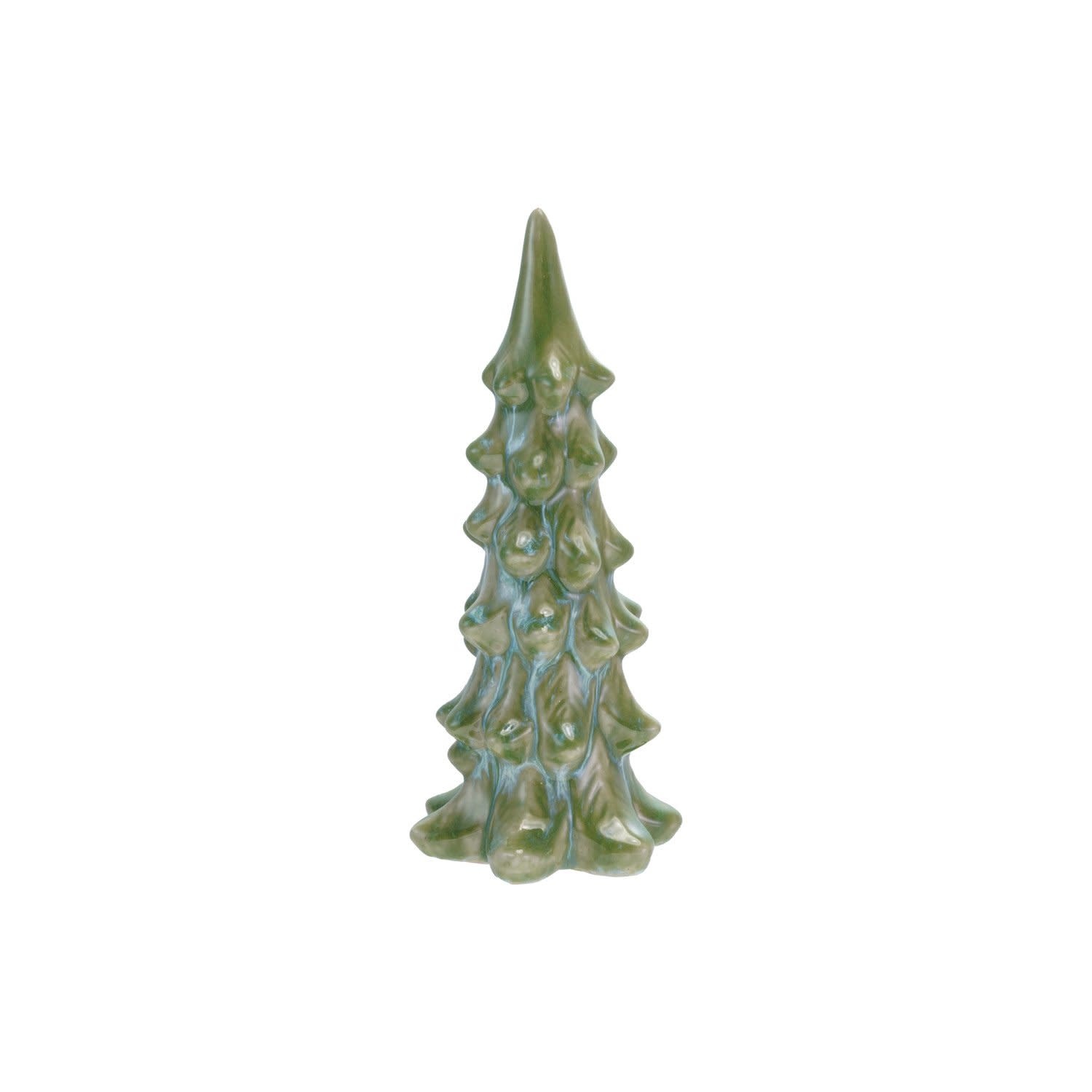 Stoneware Tree, Blue & Green, 8"