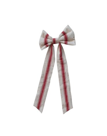 Woven Cotton Slip-on Bow with Stripe, 21"x 10"