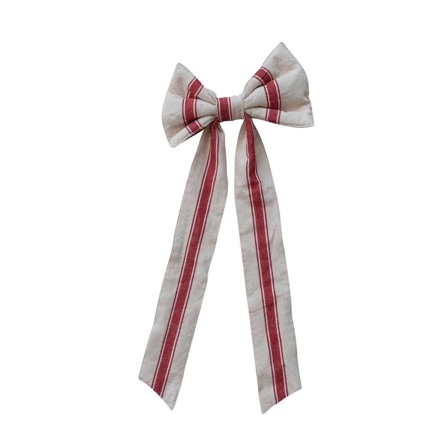 Woven Cotton Slip-on Bow with Stripe, 21"x 10"