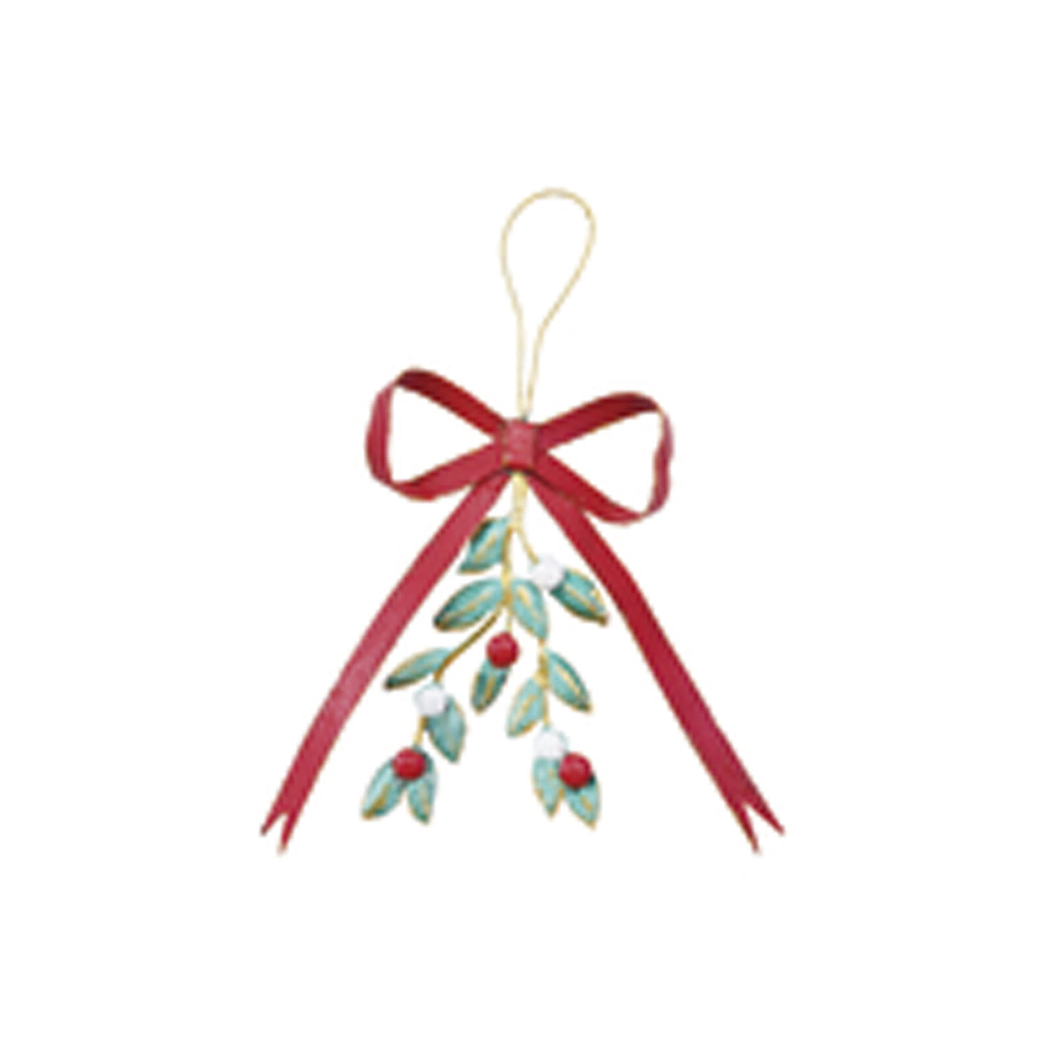 Hanging Metal Bow & Mistletoe Wall Decor, 9"x 11"