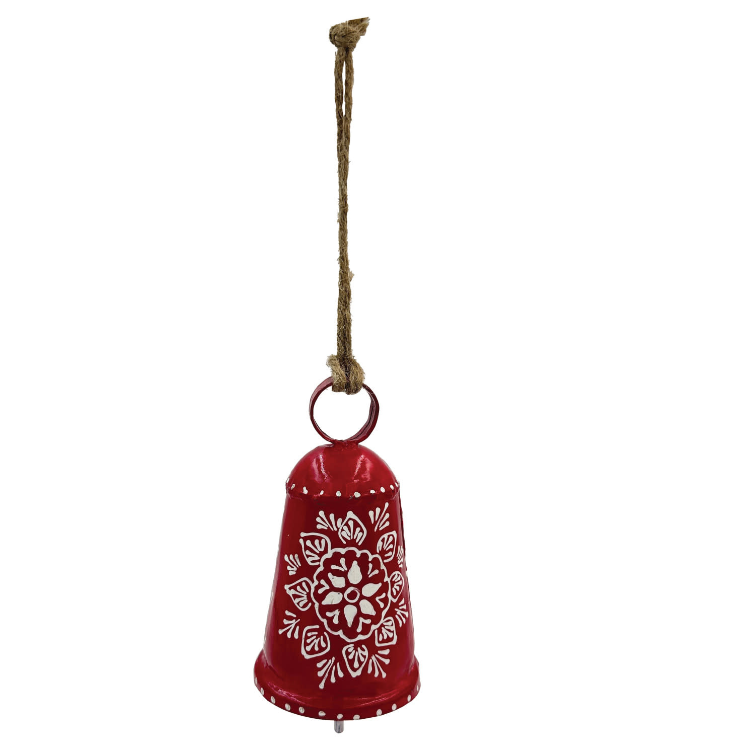 Hand-Painted Metal Ball Ornament with Design, 5"