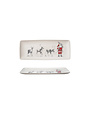 Serving Platter with Santa Leading Reindeer, 14"x 5"