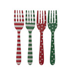 Stainless Steel Fork with Dots/Stripes, Assorted