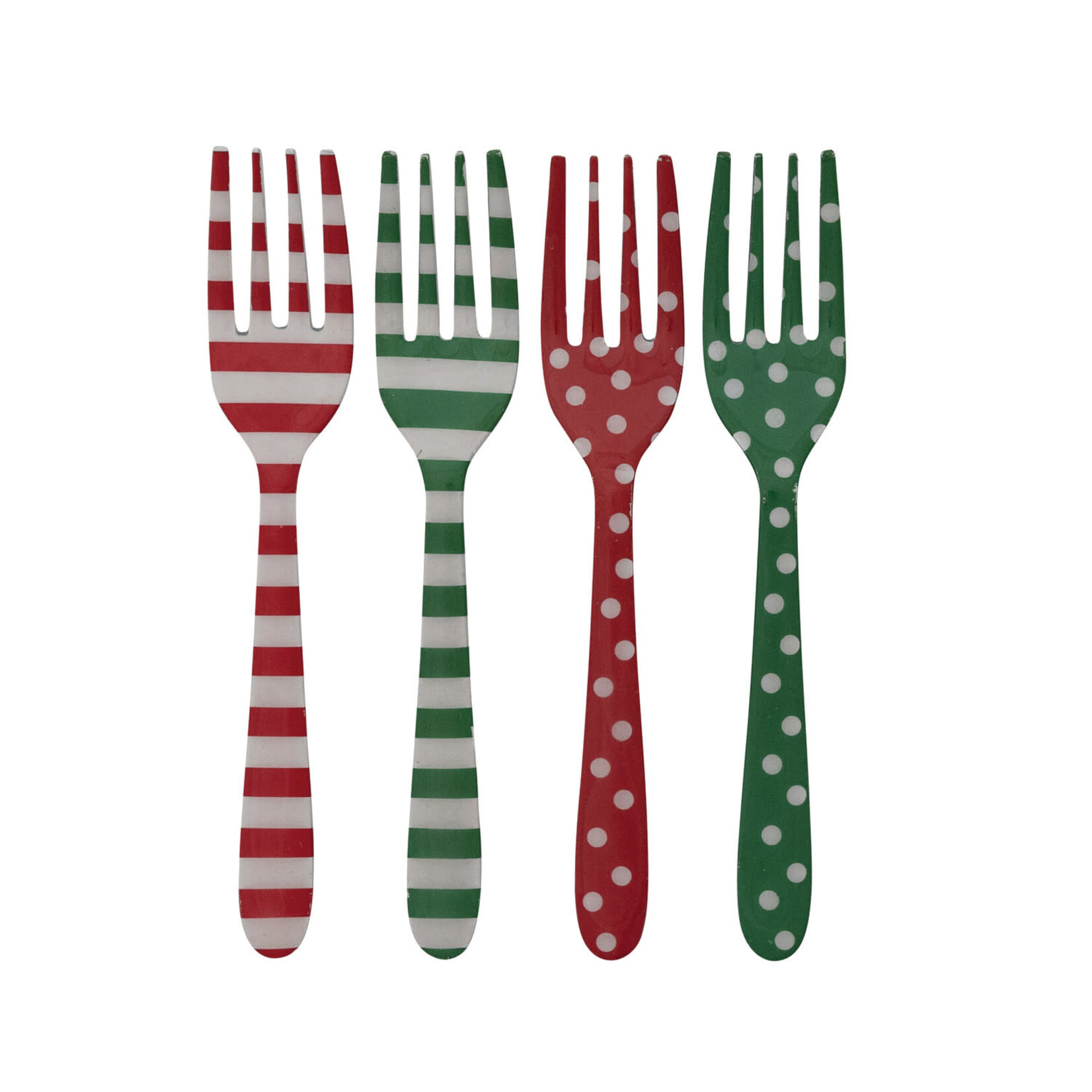 Stainless Steel Fork with Dots/Stripes, Assorted