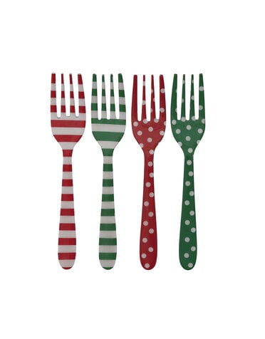 Stainless Steel Fork with Dots/Stripes, Assorted