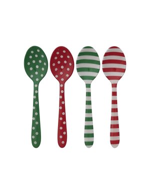 Stainless Steel Spoon with Dots/Stripes, Assorted