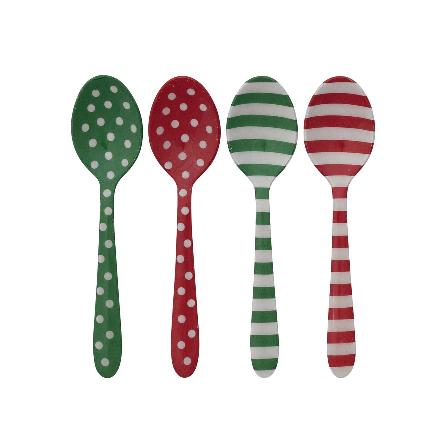 Stainless Steel Spoon with Dots/Stripes, Assorted