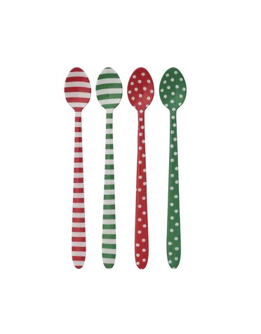 Stainless Steel Cocktail Spoon with Dots/Stripes, Assorted