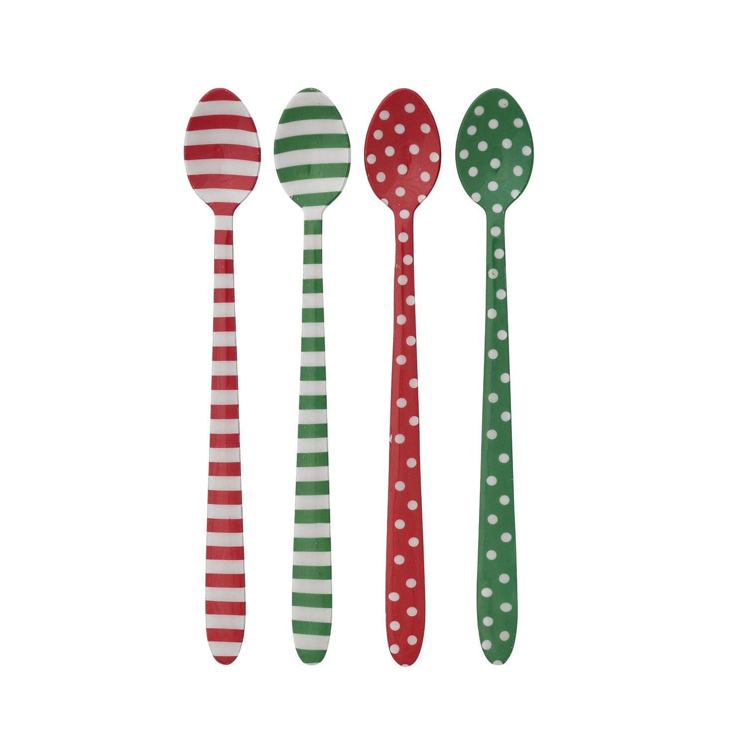 Stainless Steel Cocktail Spoon with Dots/Stripes, Assorted