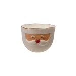 Stoneware Santa Head Shaped Mixing Bowl w/ Red Rim, 6 X 4"