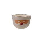 Stoneware Santa Head Shaped Mixing Bowl w/ Red Rim, 4 X 3"