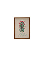 "Merry Christmas" Wood Framed Wall Decor with Holly & Bow, 12"x 16"