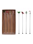 Cocktail Stirrers with Hand-Blown Glass Icons, Set of 4