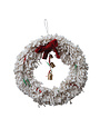 Cotton Blend Yarn Wreath with Red Bow, 18"Rnd