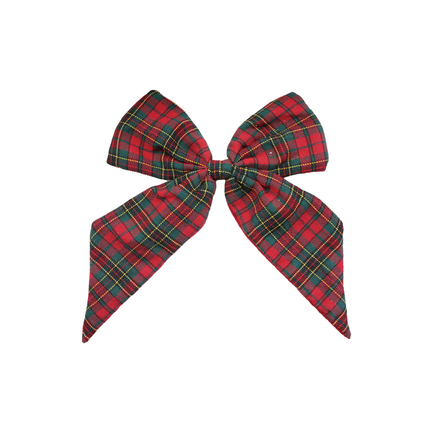 Fabric Bow with Plaid Pattern, 11"x 11"