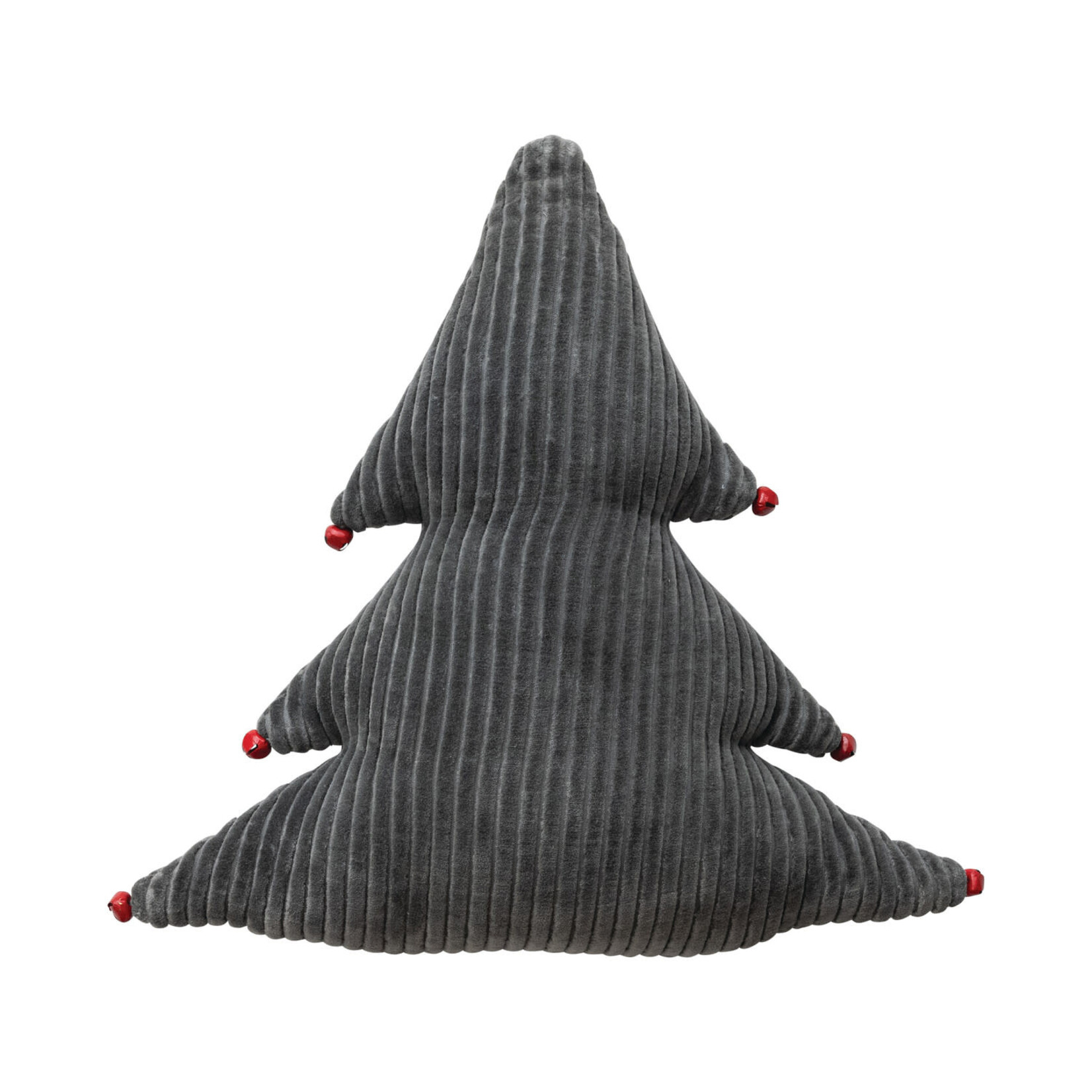 Corduroy Tree Shaped Pillow with Metal Jingle Bells, 18"