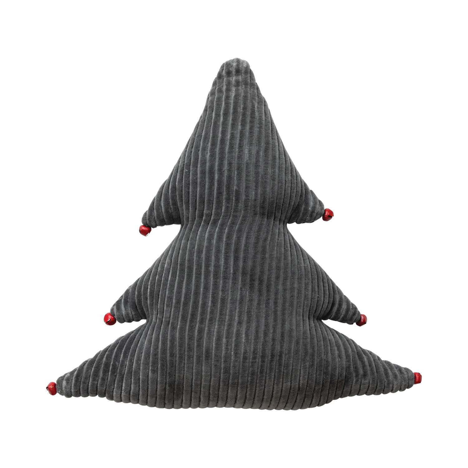 Corduroy Tree Shaped Pillow with Metal Jingle Bells, 18"