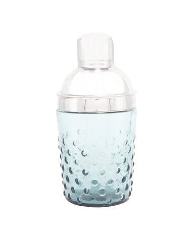 Stainless Steel & Hand-Blown Glass Hobnail Cocktail Shaker, 14 oz