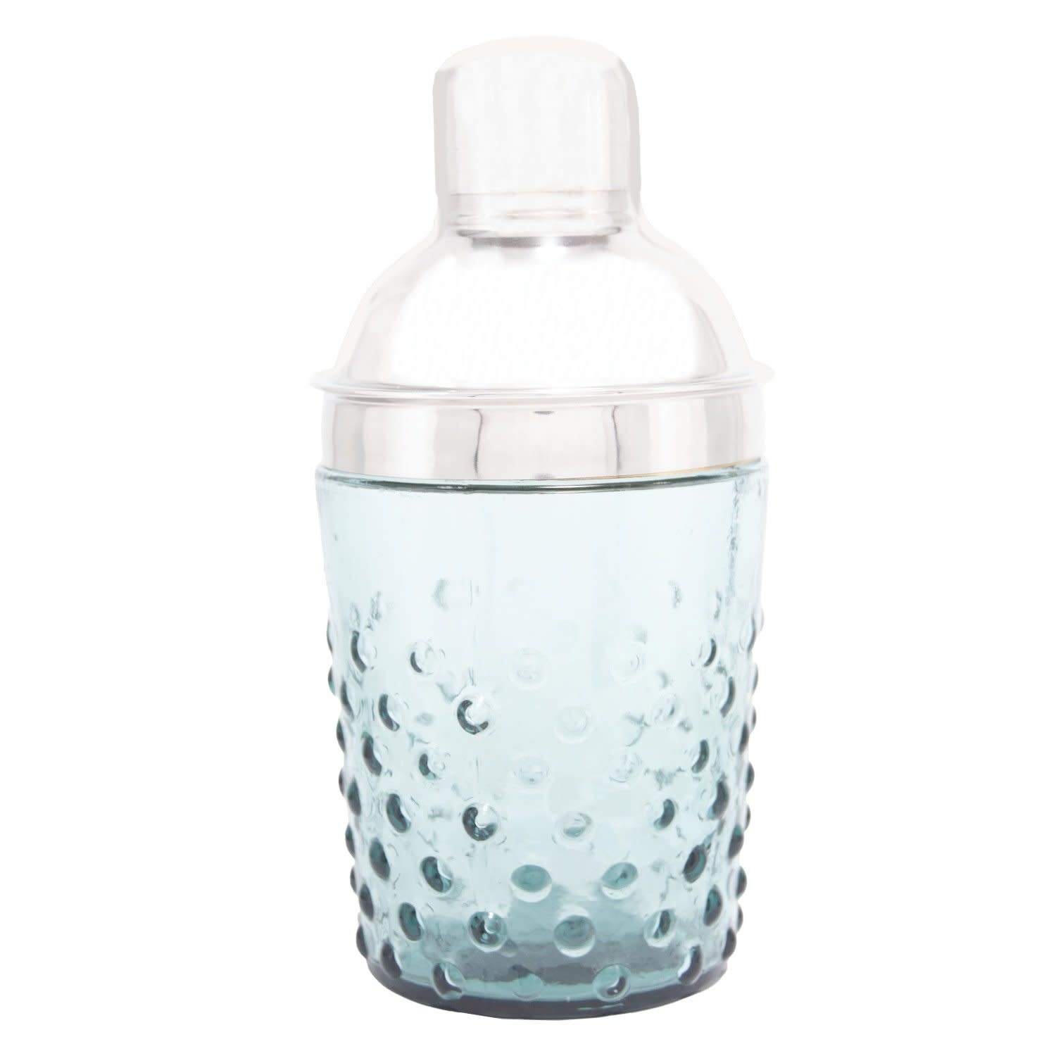 Stainless Steel & Hand-Blown Glass Hobnail Cocktail Shaker, 14 oz
