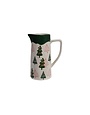 Hand-Painted Stoneware Pitcher with Trees, 48 oz