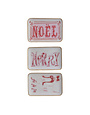Metal Tray with Holiday Saying, Fa La La, 6"x 4"