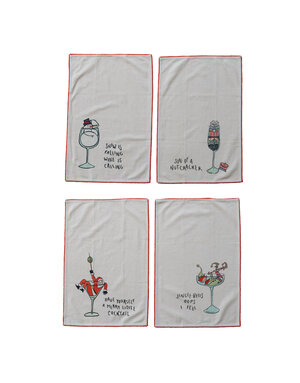 Tea Towel with Holiday Icon, Assorted
