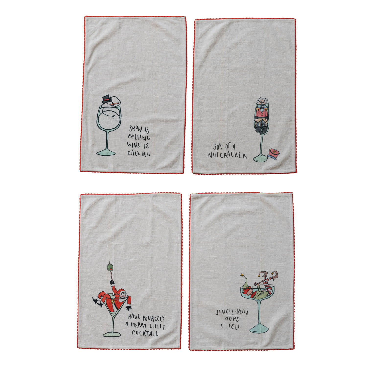 Tea Towel with Holiday Icon, Assorted